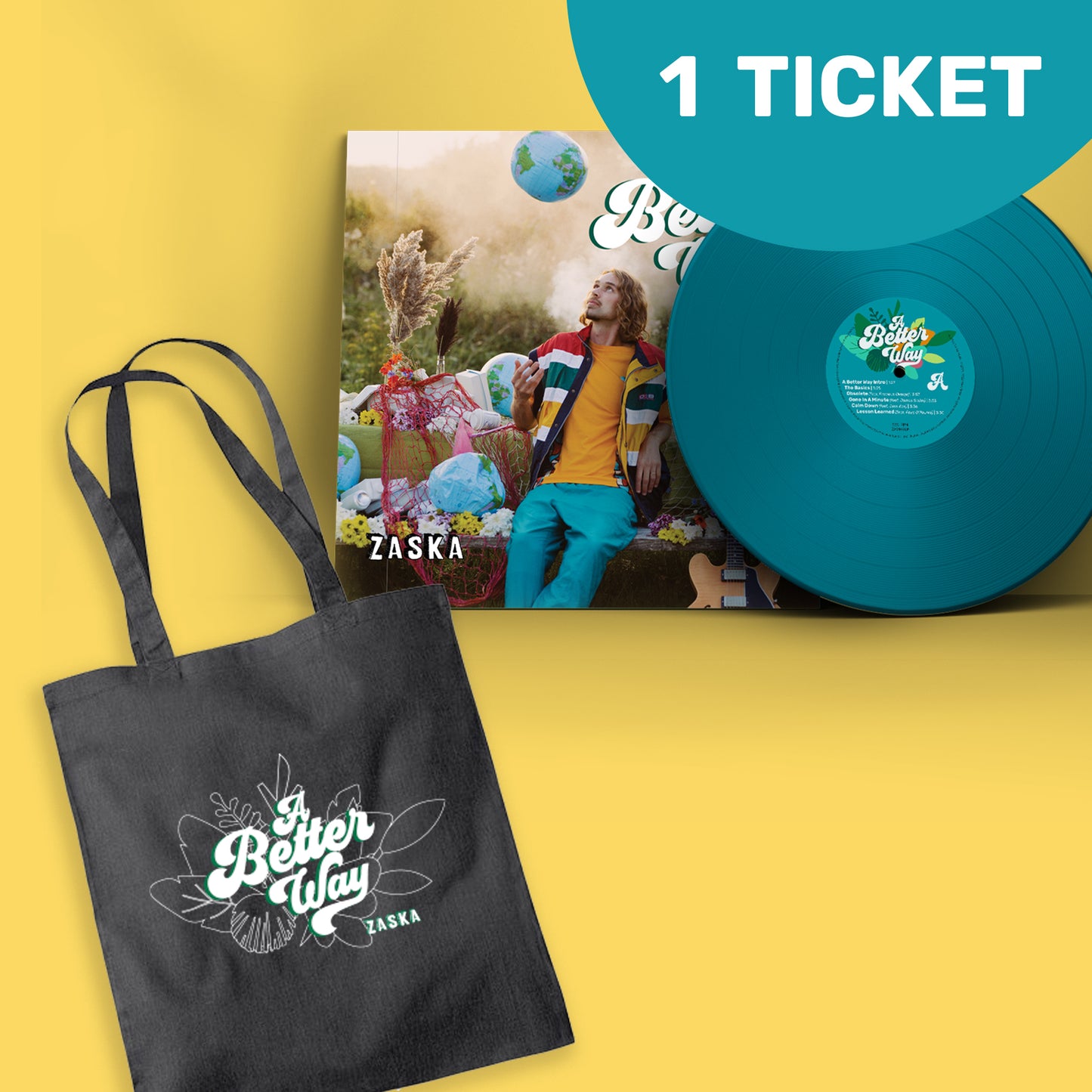 Ticket / Vinyl / Totz Bag Bundle